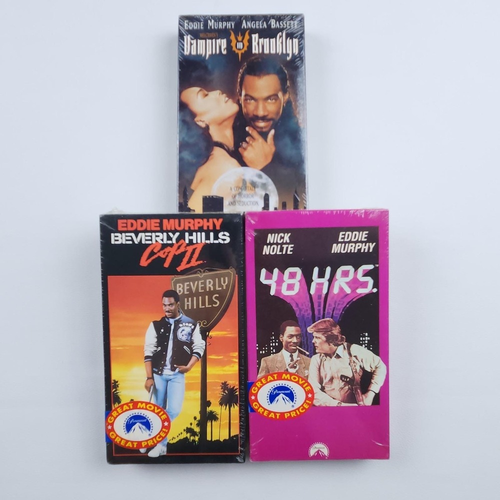 NOS Eddie Murphy VHS Lot 3 Beverly Hills Cop II 48 Hrs Vampire in Brooklyn